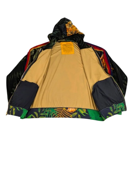 Aviator Nation Tiger Jungle Velvet Track Suit Rainbow Stripe Top XL Pant L F390 - Picture 12 of 14